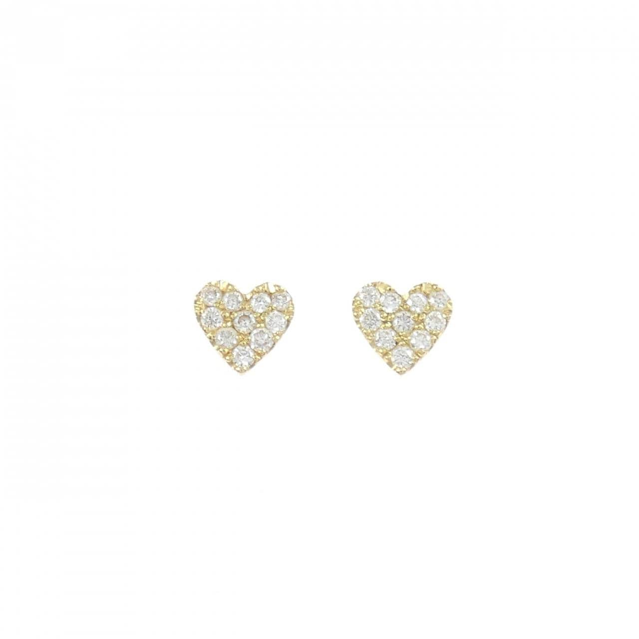 K18YG 心型鑽石耳環