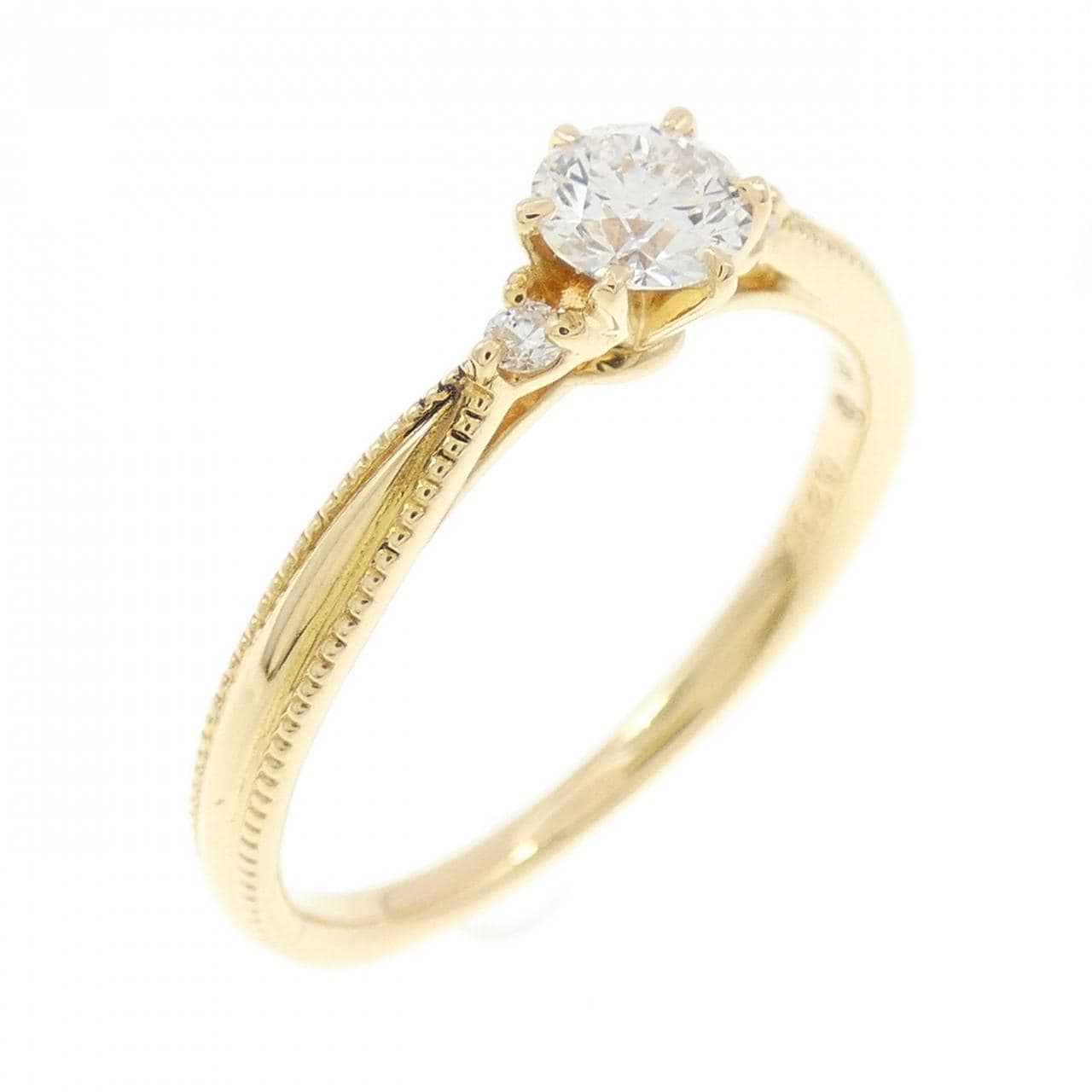 K18YG ダイヤモンド リング 0.230CT F SI1 3EXT H&C