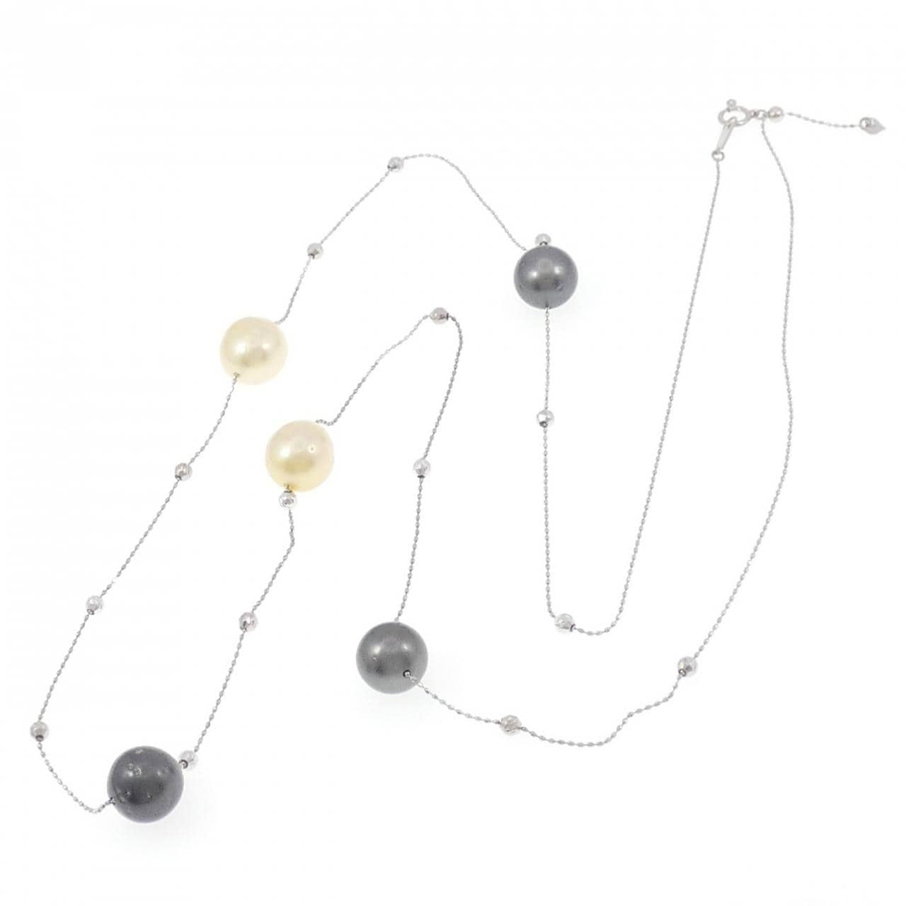 K18WG 黒蝶パール ネックレス