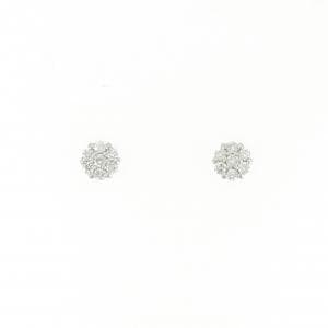 PT900 フラワー ダイヤモンド ピアス 0.150CT