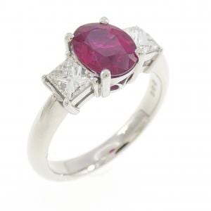 PT900 ルビー リング 1.31CT ビルマ産