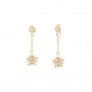 K18PG フラワー ダイヤモンド ピアス 0.12CT