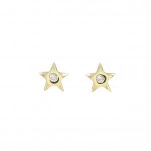 K18YG スター ダイヤモンド ピアス 0.04CT