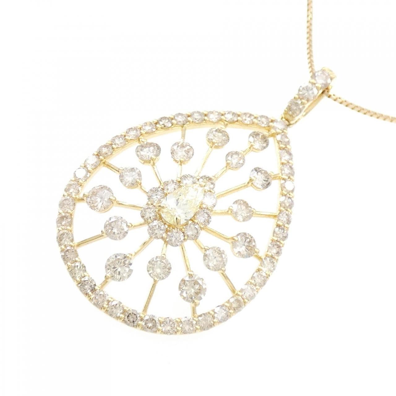 [BRAND NEW] K18YG Diamond necklace 2.00CT