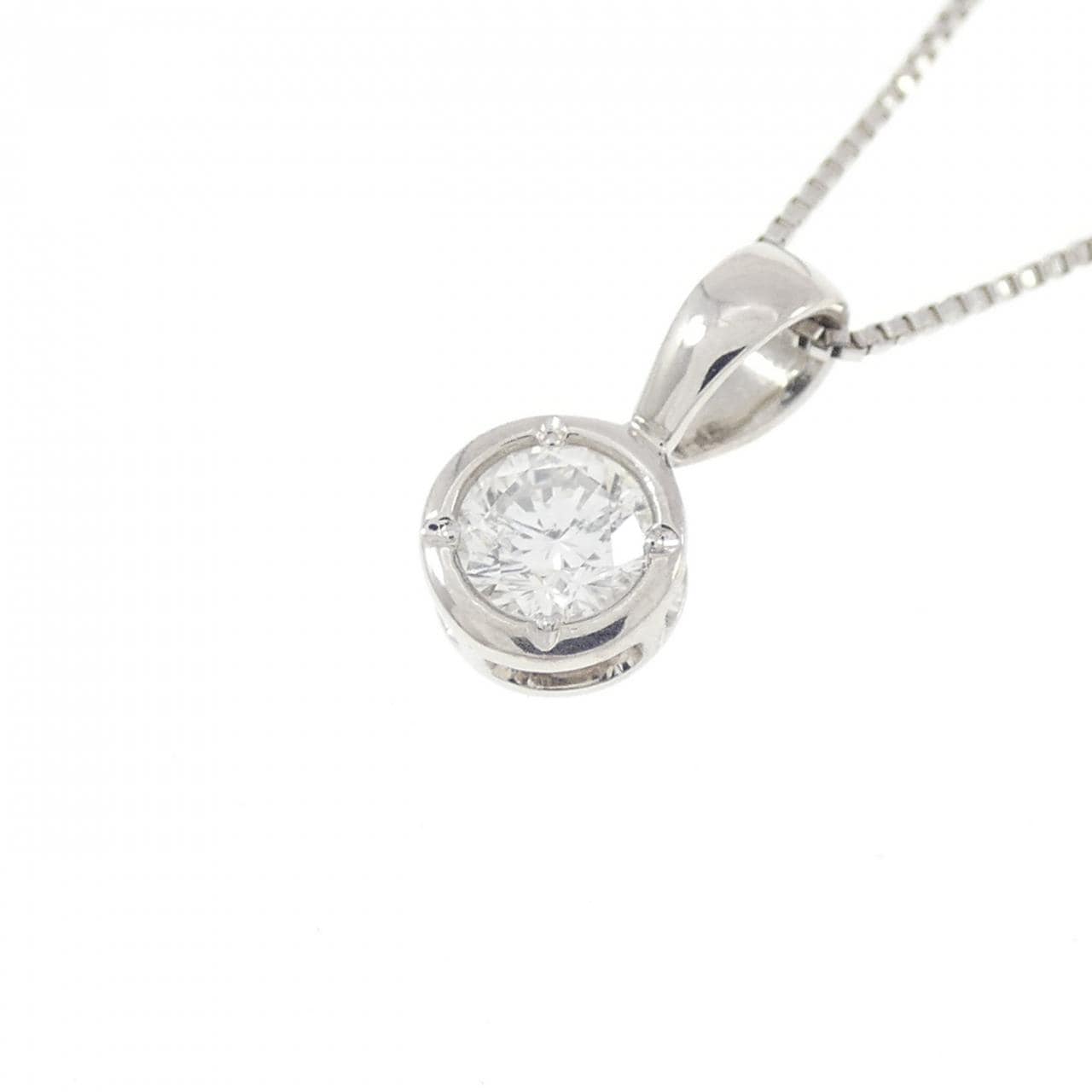 PT900/PT850 ソリティア ダイヤモンド ネックレス 0.21CT