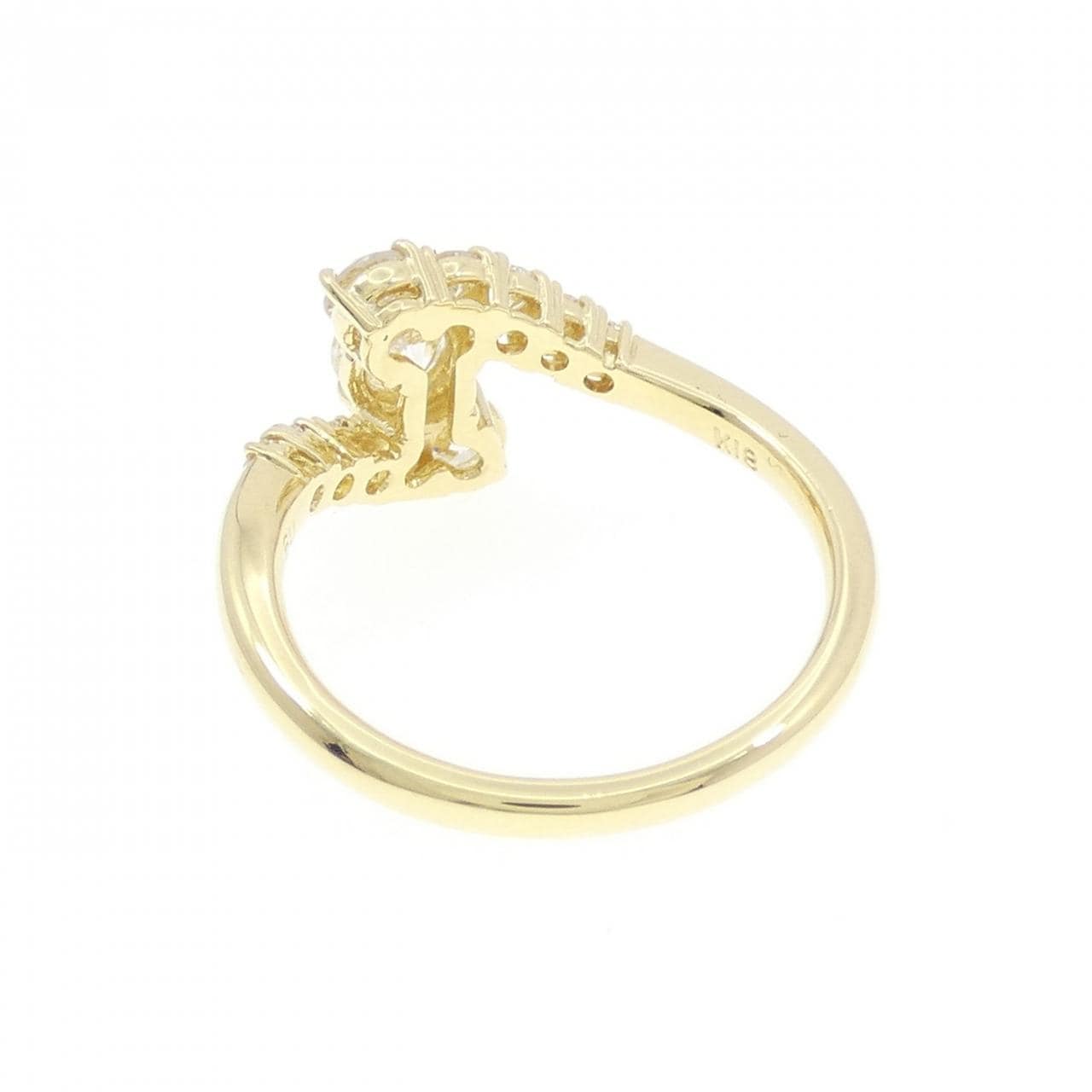 K18YG钻石戒指，0.403克拉，F色，VS2净度，VG级