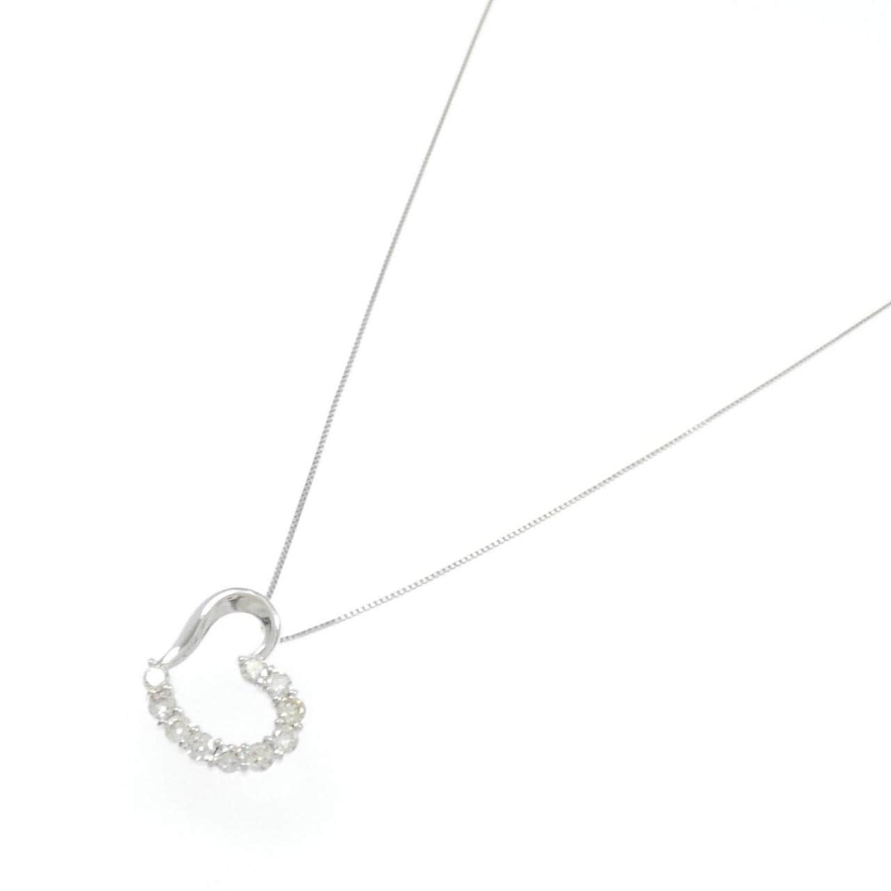 K10WG ハート ダイヤモンド ネックレス 0.40CT