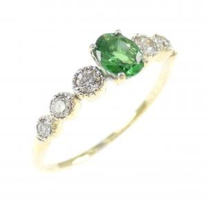 K18YG/K18WG グリーンガーネット リング 0.30CT