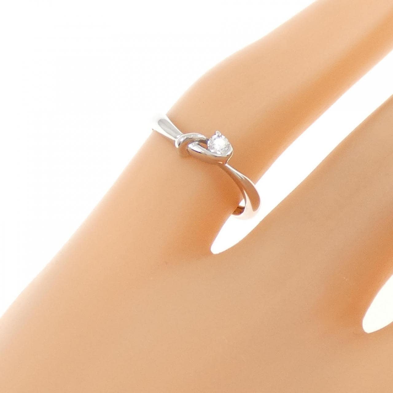 PT900 ダイヤモンド ピンキー リング 0.04CT