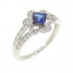 PT900 フラワー サファイヤ リング 0.37CT