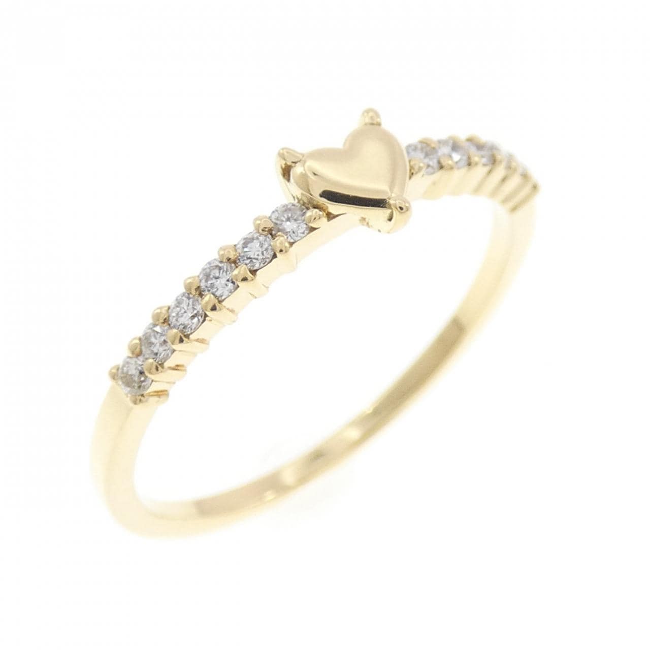 K18YG ハート ダイヤモンド リング 0.12CT