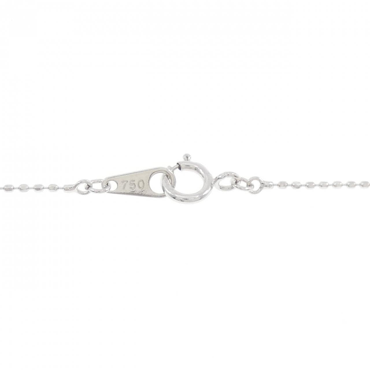 K18WG/750WG イニシャルH ダイヤモンド ネックレス 0.25CT