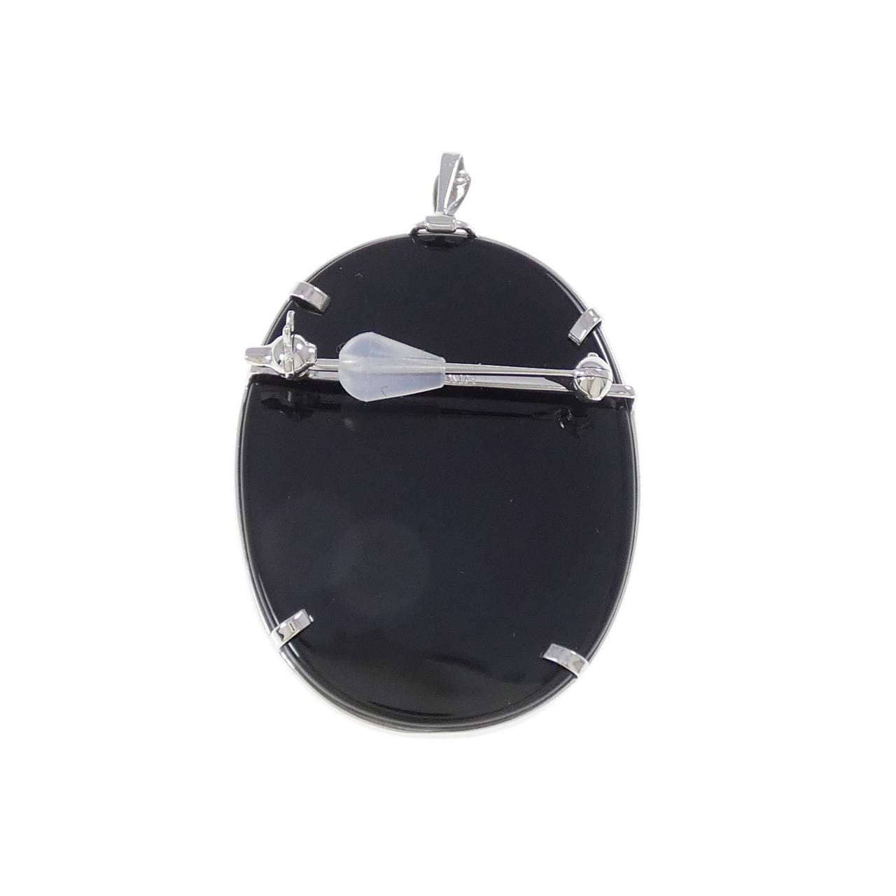 K18WG メノウカメオ ブローチ