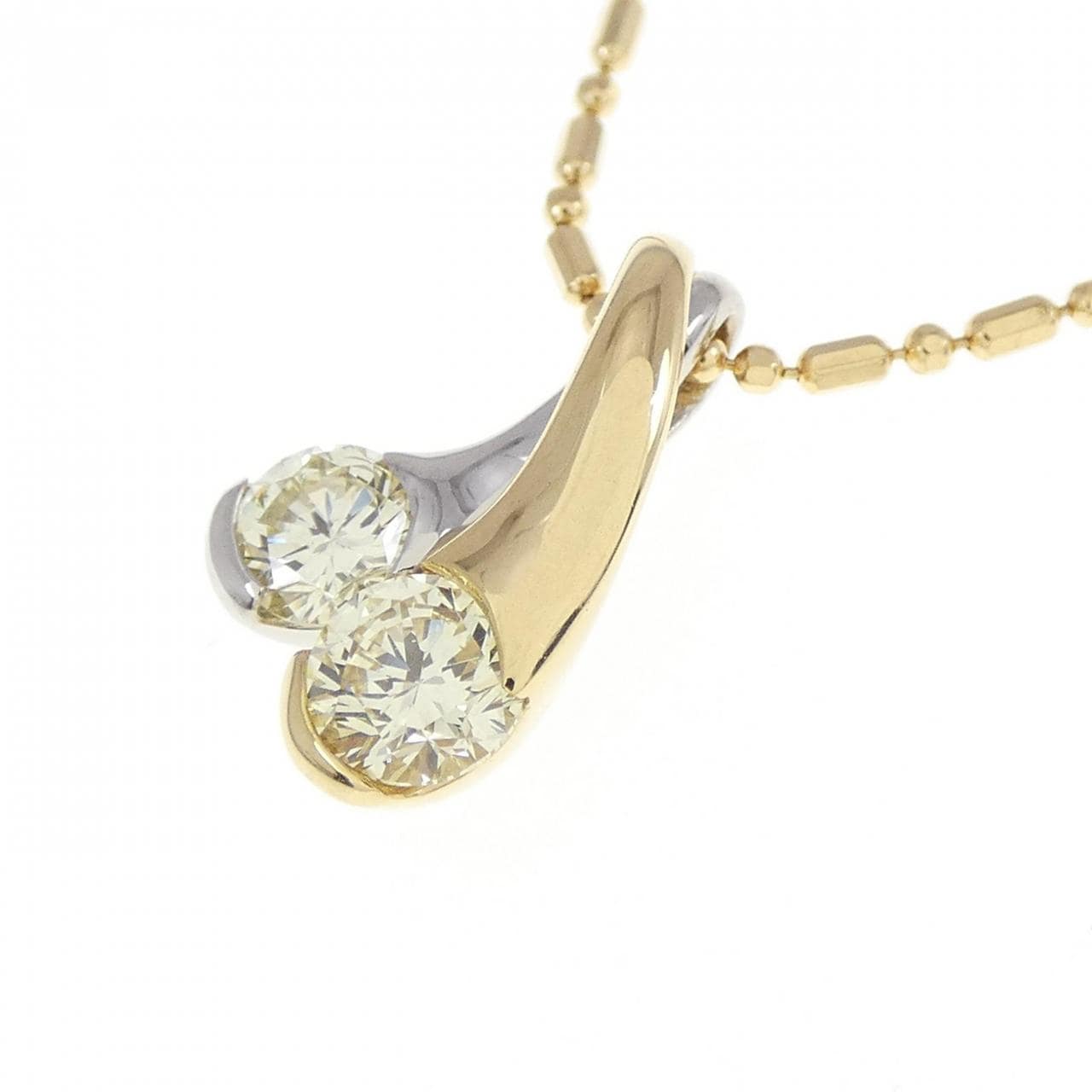 K18YG/PT ダイヤモンド ネックレス 0.261CT