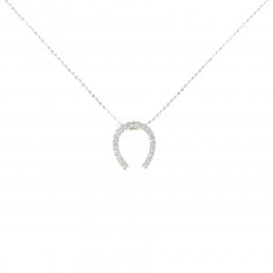 K18WG ホースシュー ダイヤモンド ネックレス 0.19CT