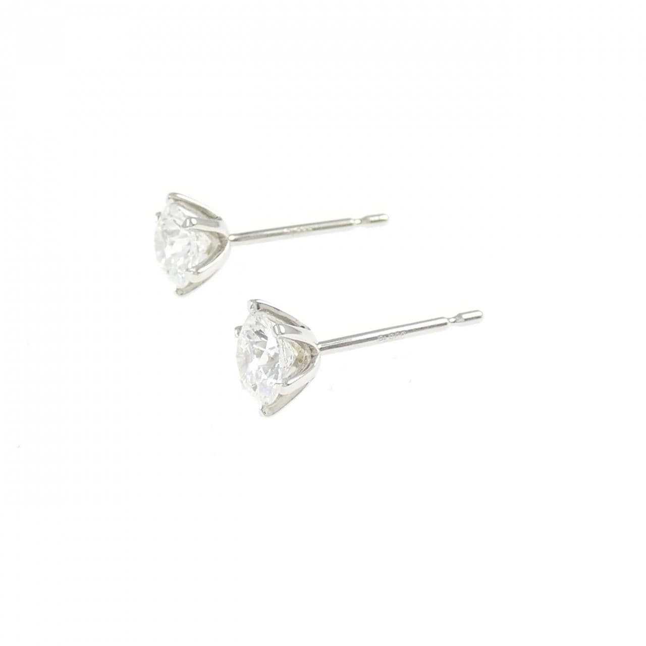 【リメイク】PT900/ST ダイヤモンド ピアス 0.408CT 0.428CT D VS2 3EXT-EXT H&C