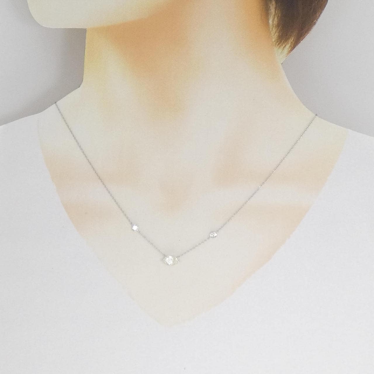 【新品】K18WG ダイヤモンド ネックレス 0.89CT