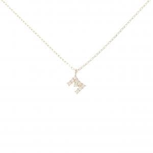 K10YG イニシャルM ダイヤモンド ネックレス 0.08CT