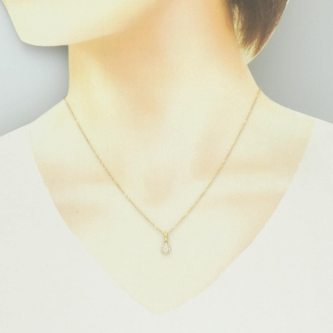 K18YG ダイヤモンド ネックレス 0.18CT