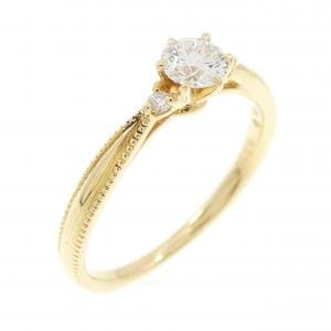 K18YG ダイヤモンド リング 0.230CT F SI1 3EXT H&C