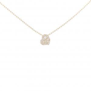 K18YG ハート パヴェ ダイヤモンド ネックレス 0.17CT