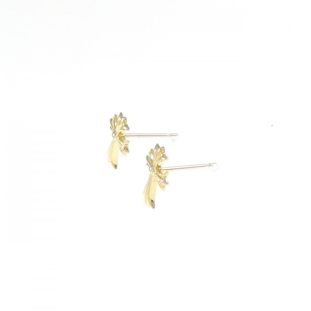 [BRAND NEW] K18YG cross earrings