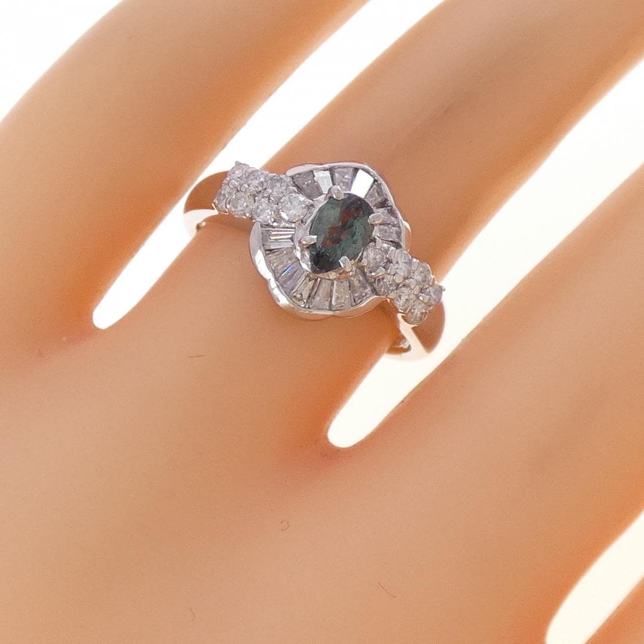 PT900 アレキサンドライト リング 0.40CT ブラジル産
