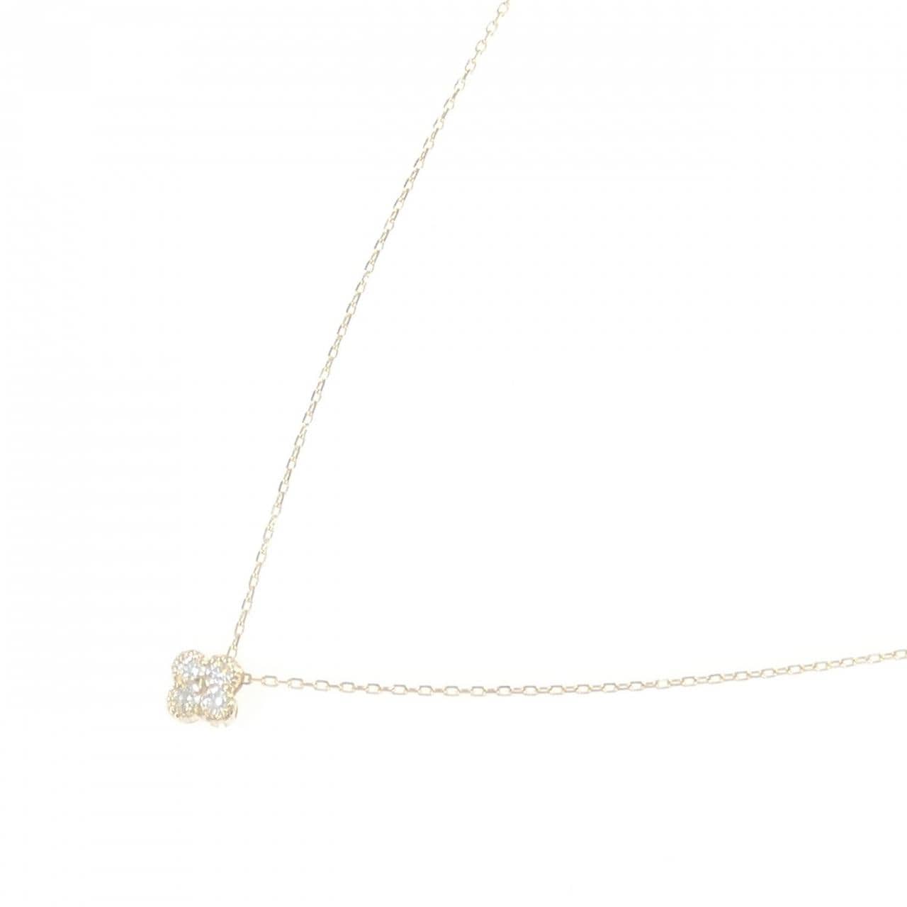 【リメイク】K10YG フラワー ダイヤモンド ネックレス 0.10CT
