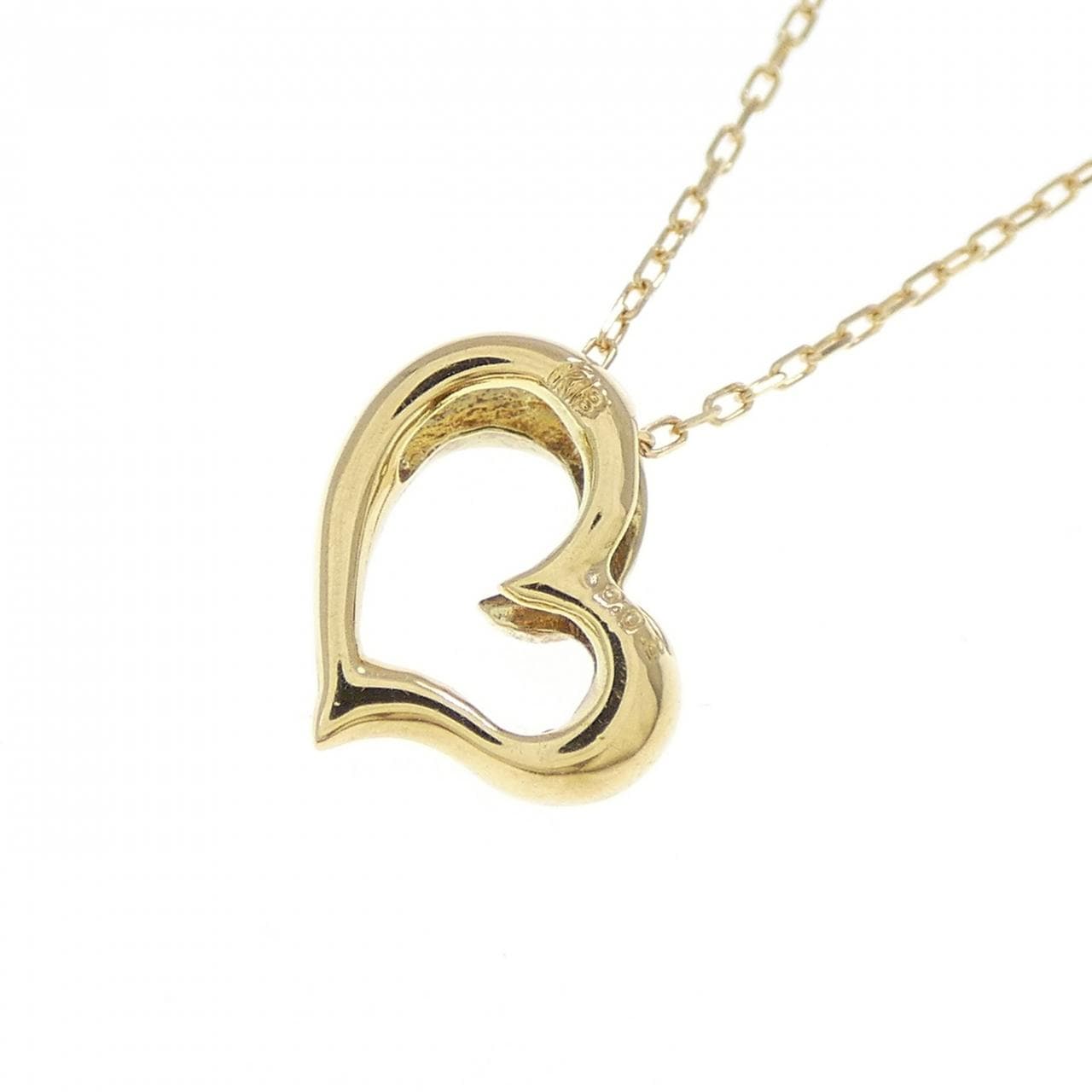 K18YG ハート ダイヤモンド ネックレス 0.02CT