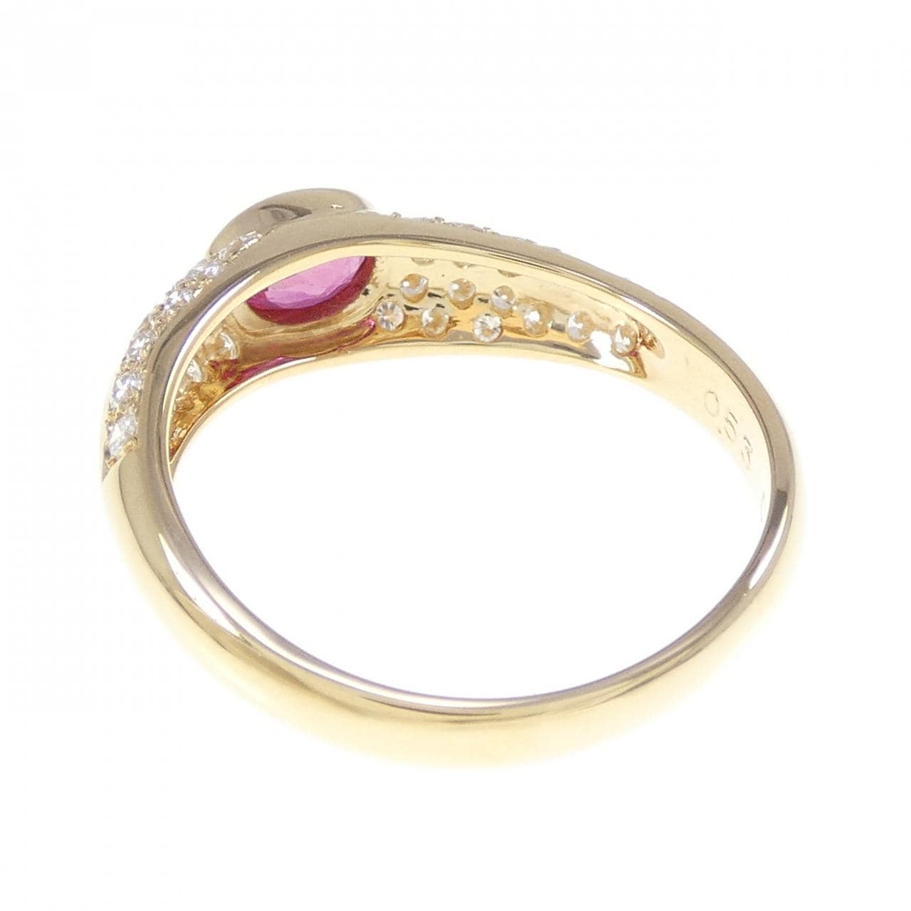 K18YG ルビー リング 0.53CT
