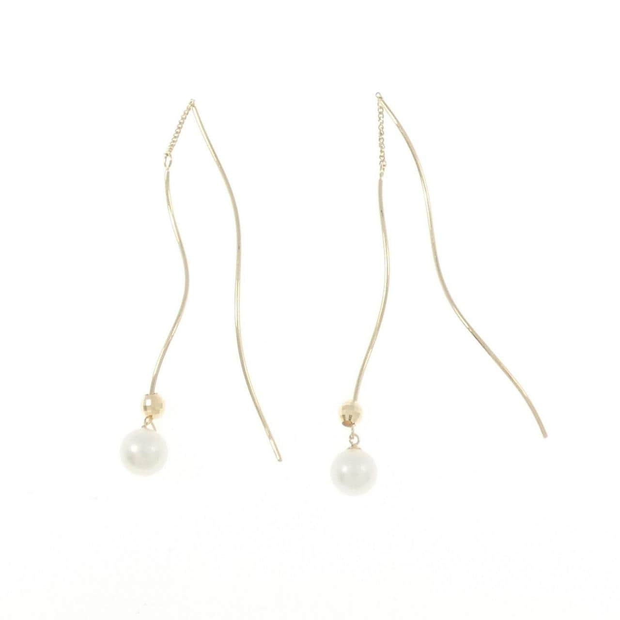 K10YG freshwater pearl earrings 5.3mm