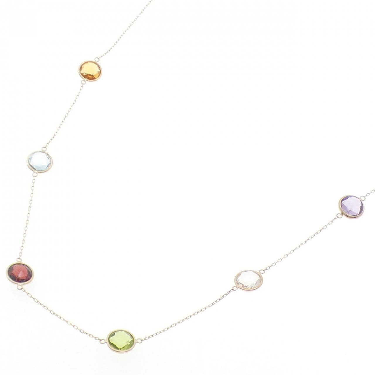 K18YG カラーストーン ネックレス