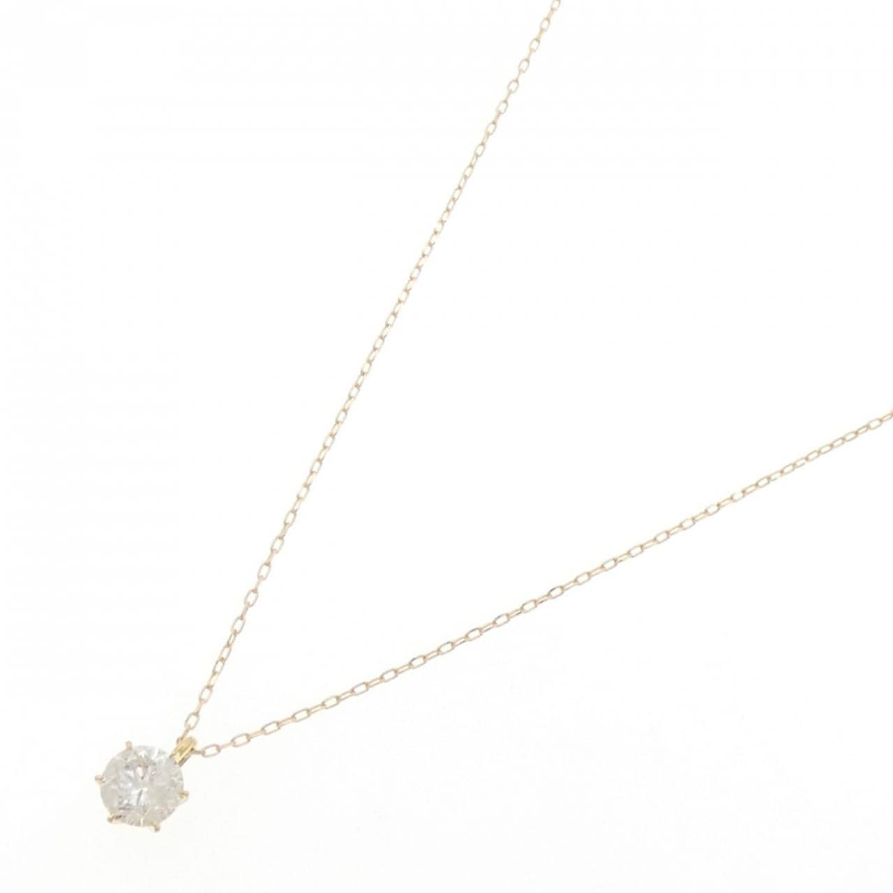 K18YG ソリティア ダイヤモンド ネックレス 1.108CT