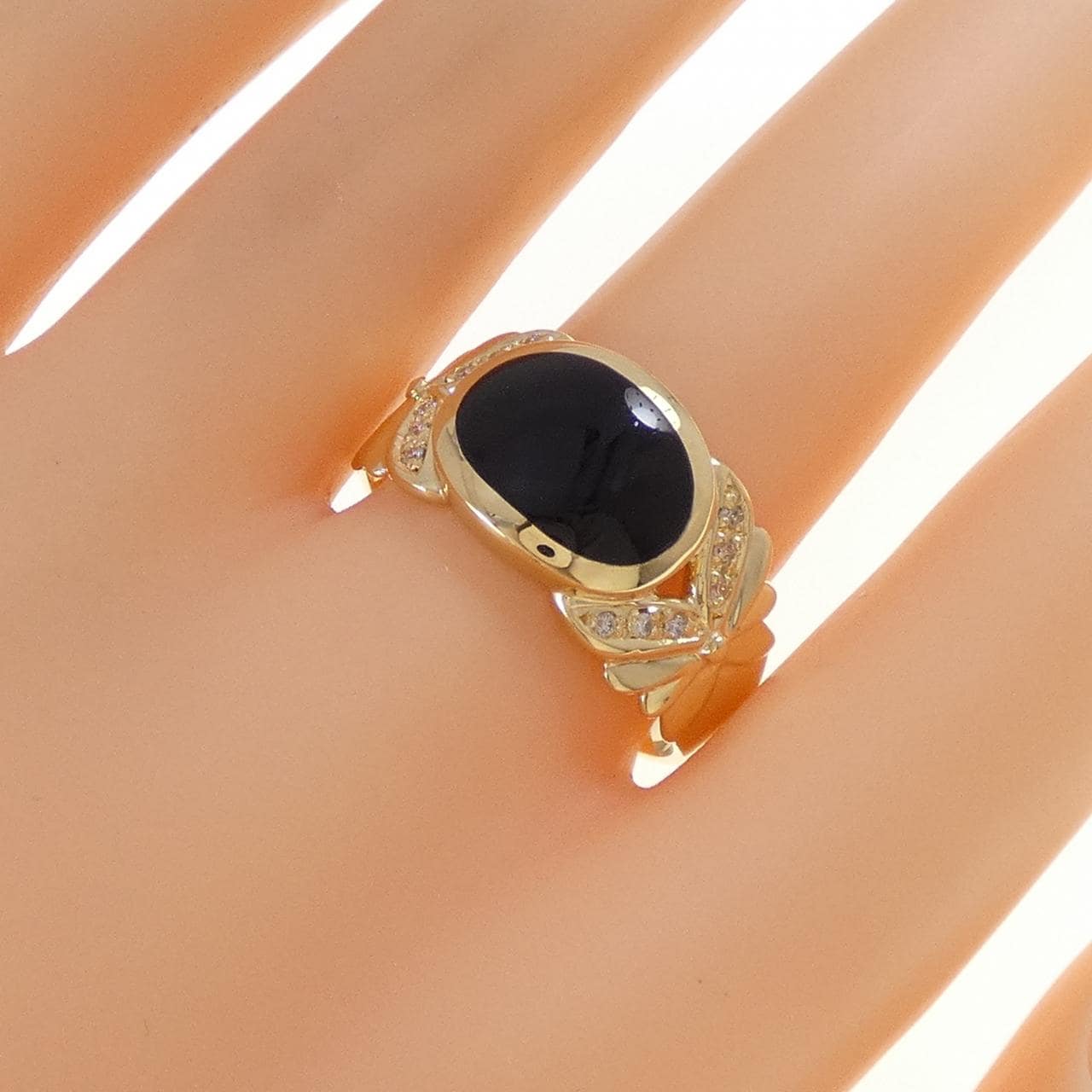 【新品】K18YG オニキス リング