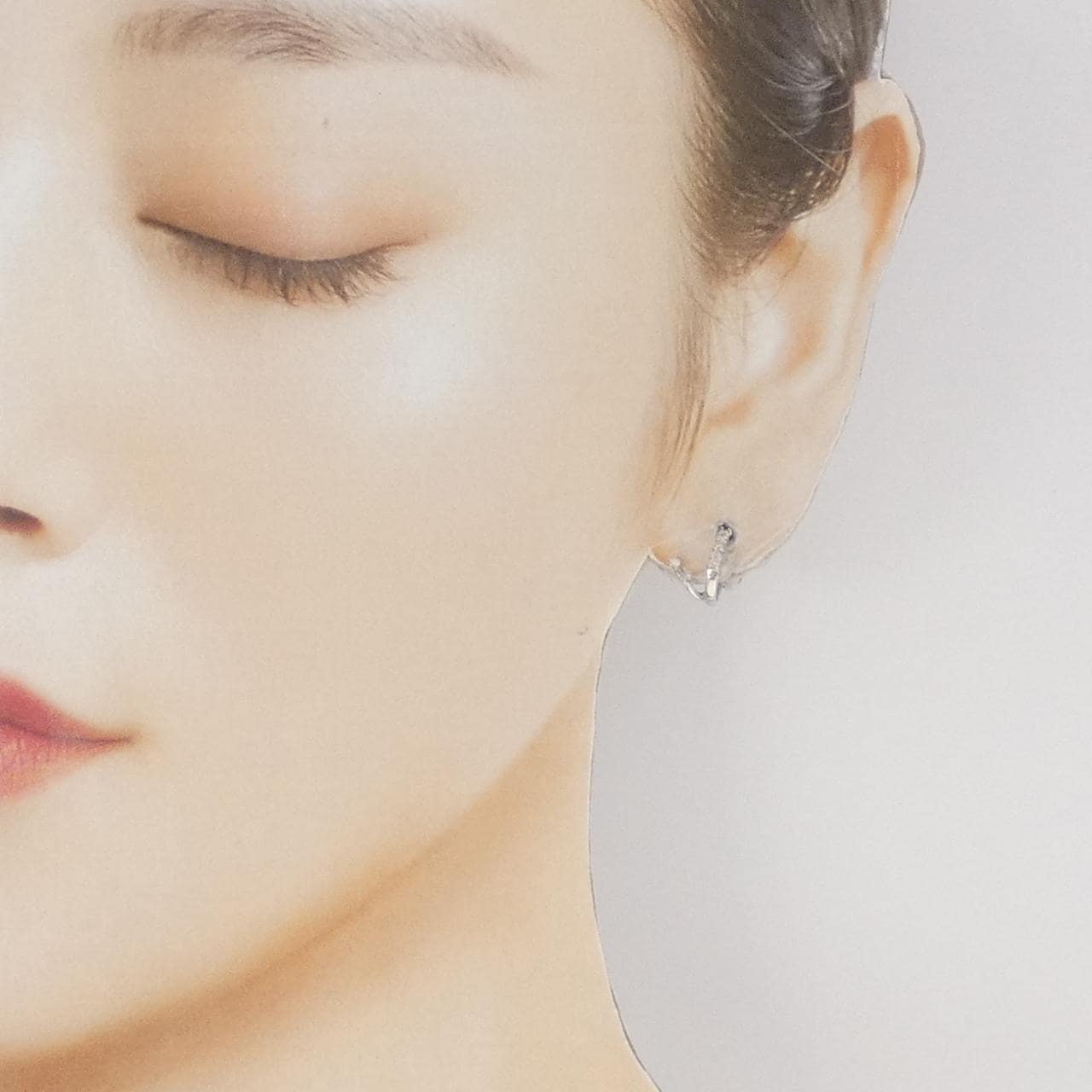 K18WG/K14WG ダイヤモンド イヤリング 0.16CT