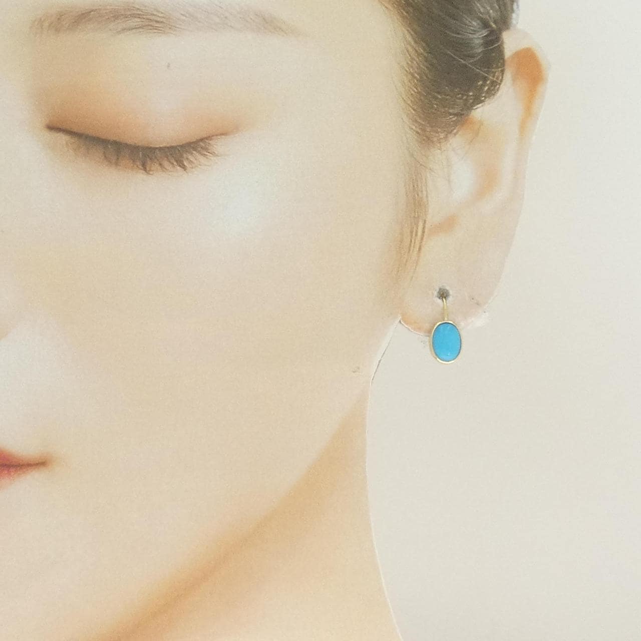 K18YG ターコイズ ピアス 2.00CT