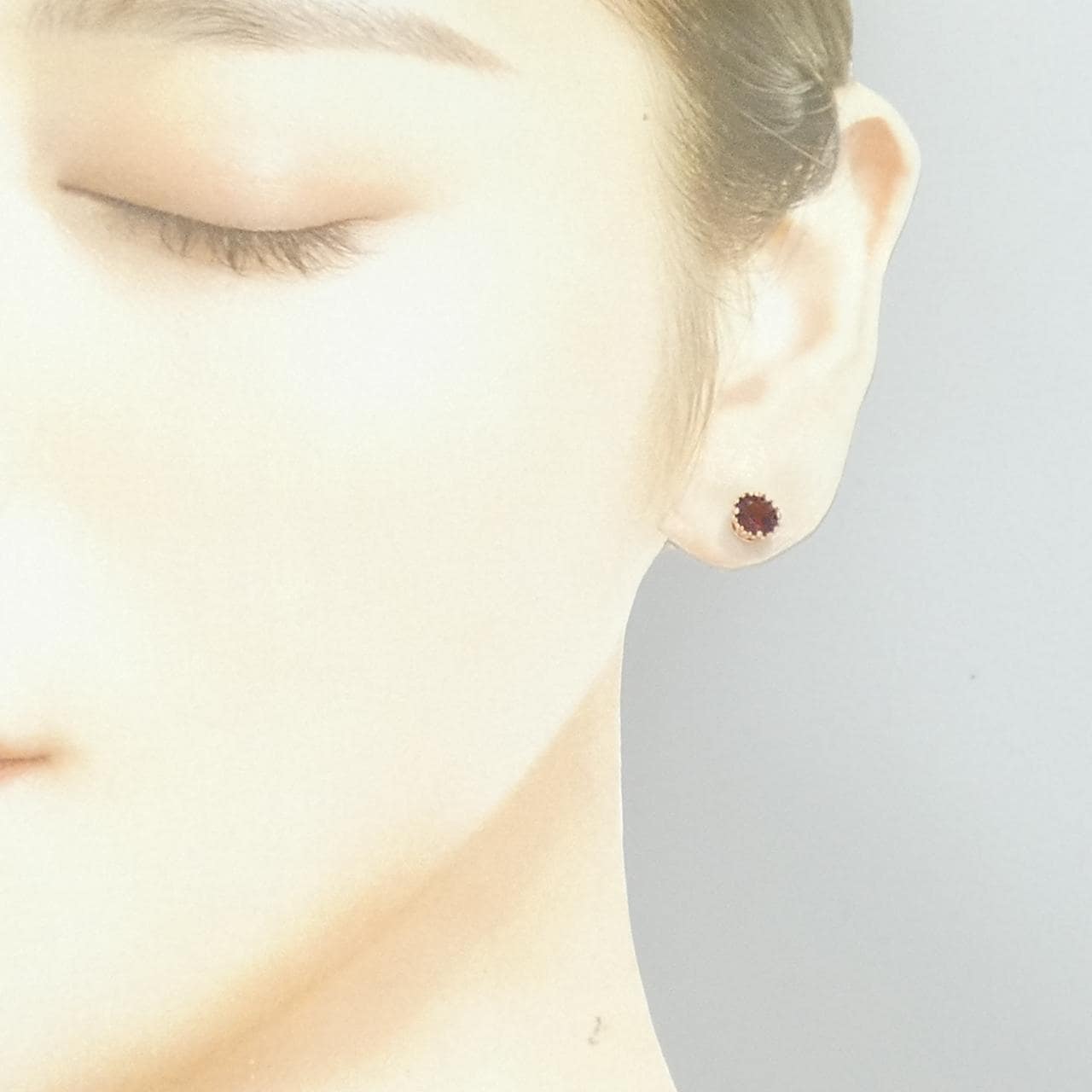 K18PG ガーネット ピアス