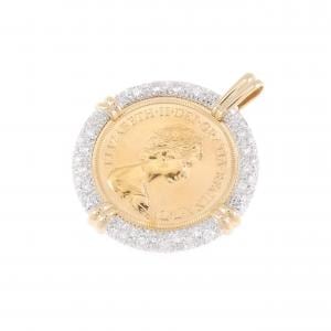 750YG/750WG(枠) ダイヤモンド コイン ペンダント 0.60CT