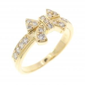 K18YG リボン ダイヤモンド リング 0.31CT