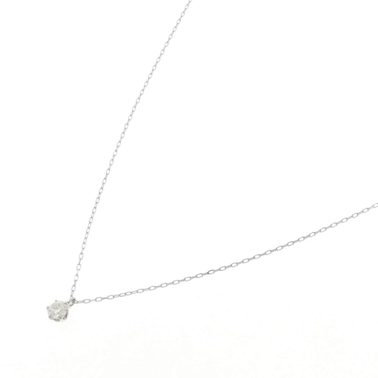 PT900/PT850 ソリティア ダイヤモンド ネックレス 0.13CT