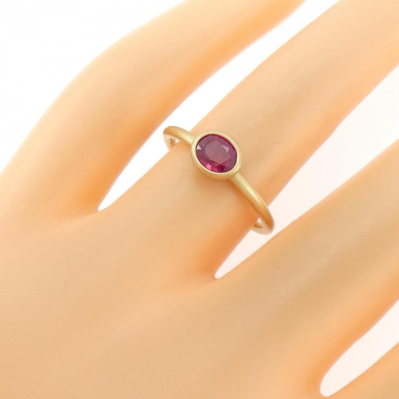 K18YG ルビー リング 0.78CT