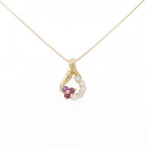 K18YG ルビー ネックレス 0.235CT
