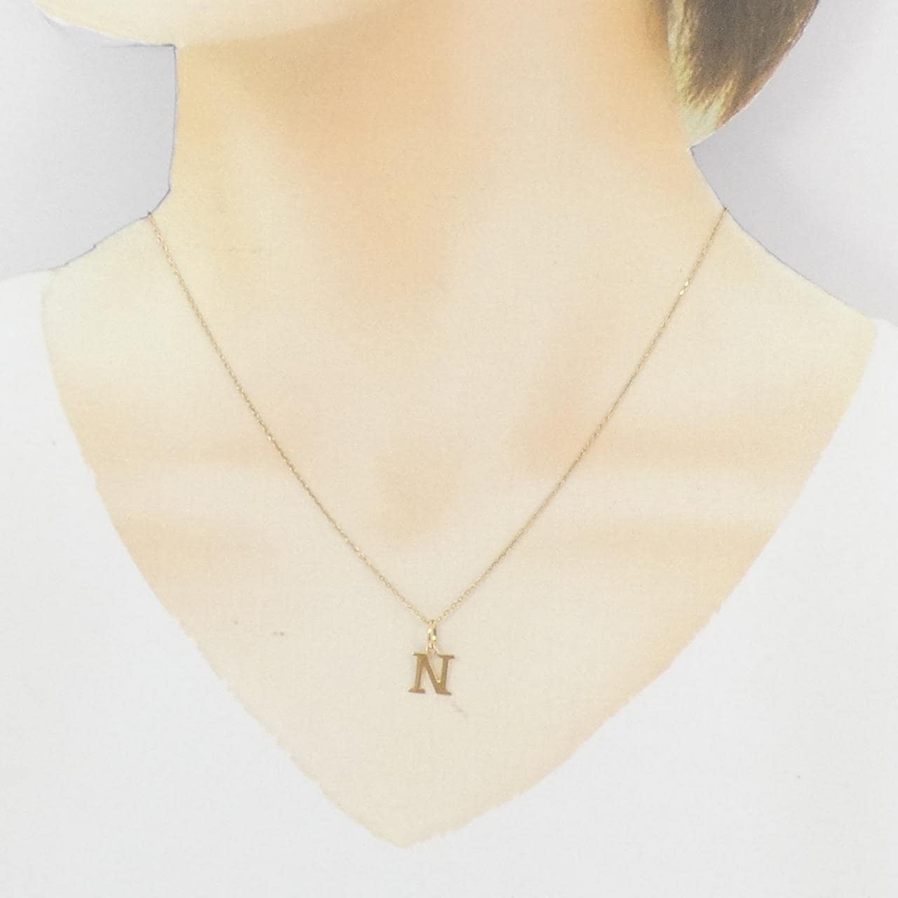 K18YG イニシャルN ネックレス