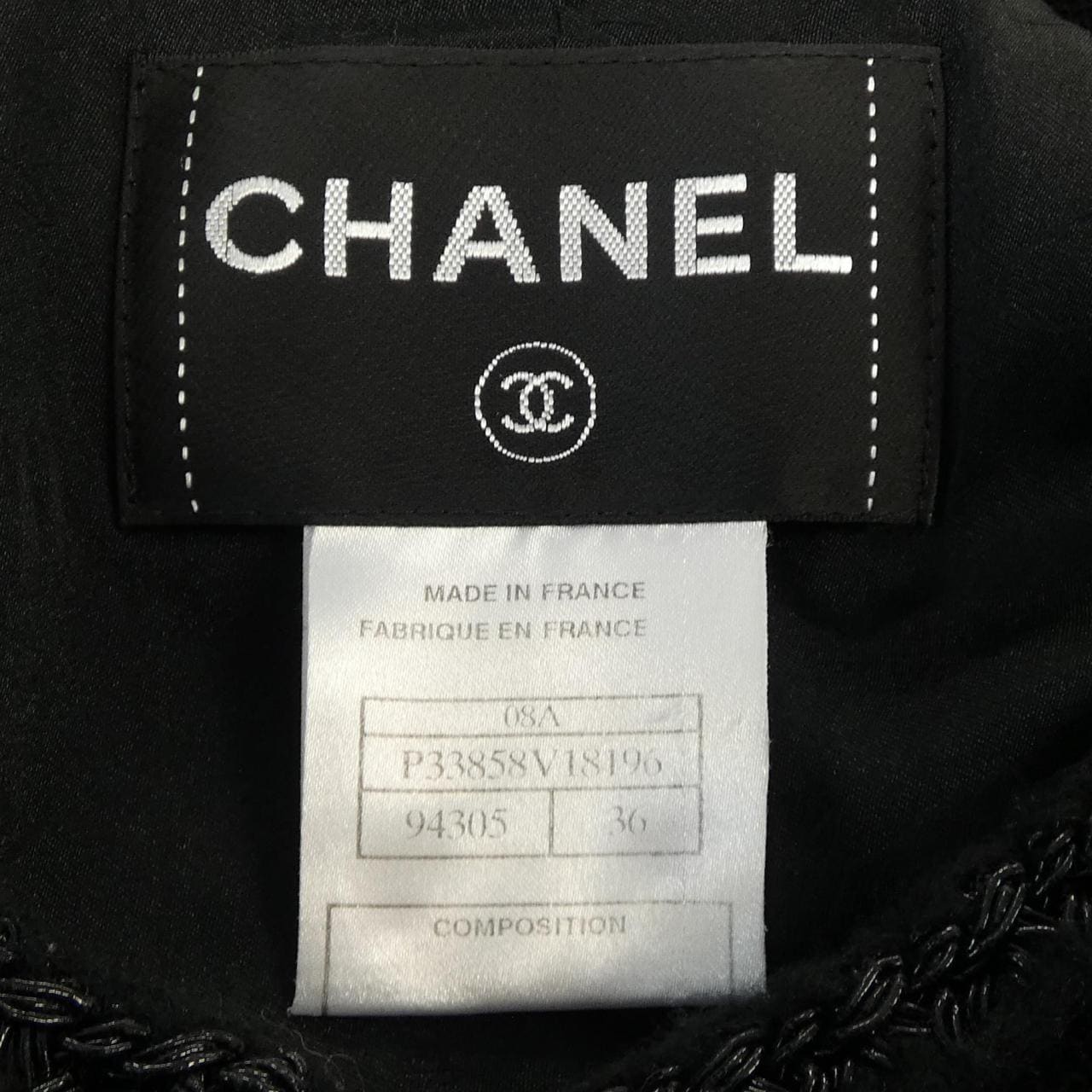 シャネル CHANEL P33858V18196 08A ノーカラージャケット