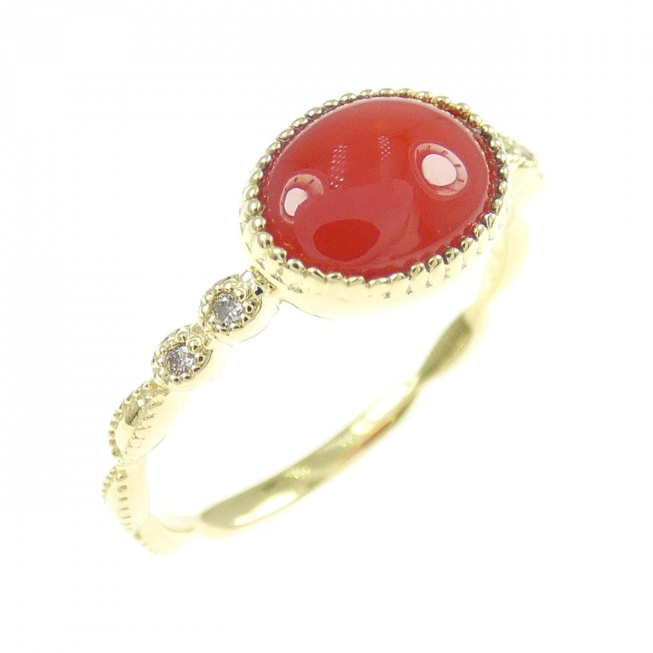 K18YG サンゴ リング 1.05CT