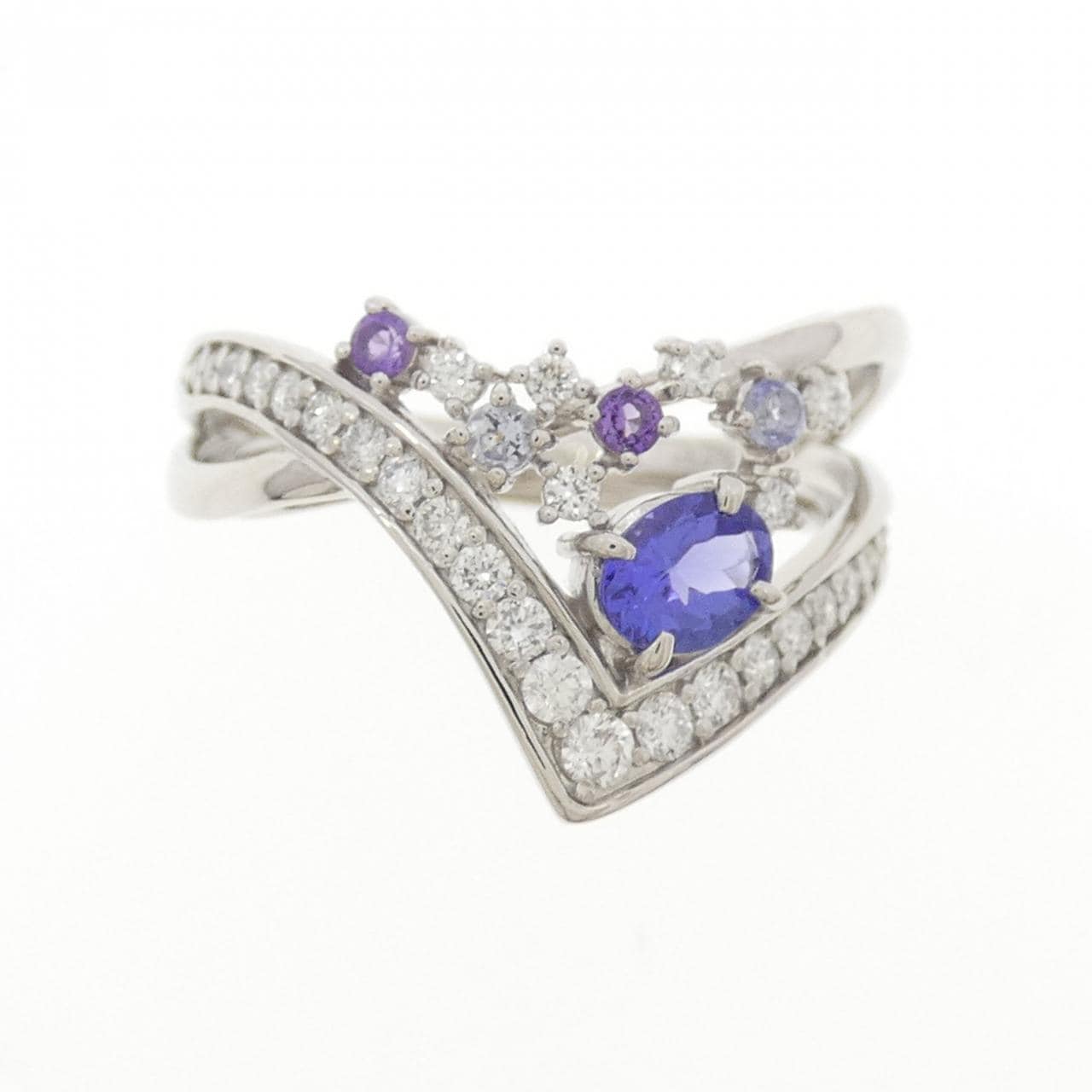 PT900 カラーストーン リング