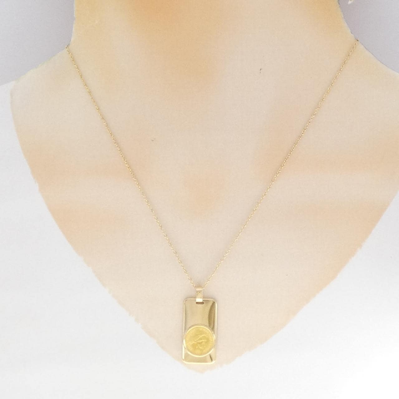 K18YG(枠) コイン ネックレス