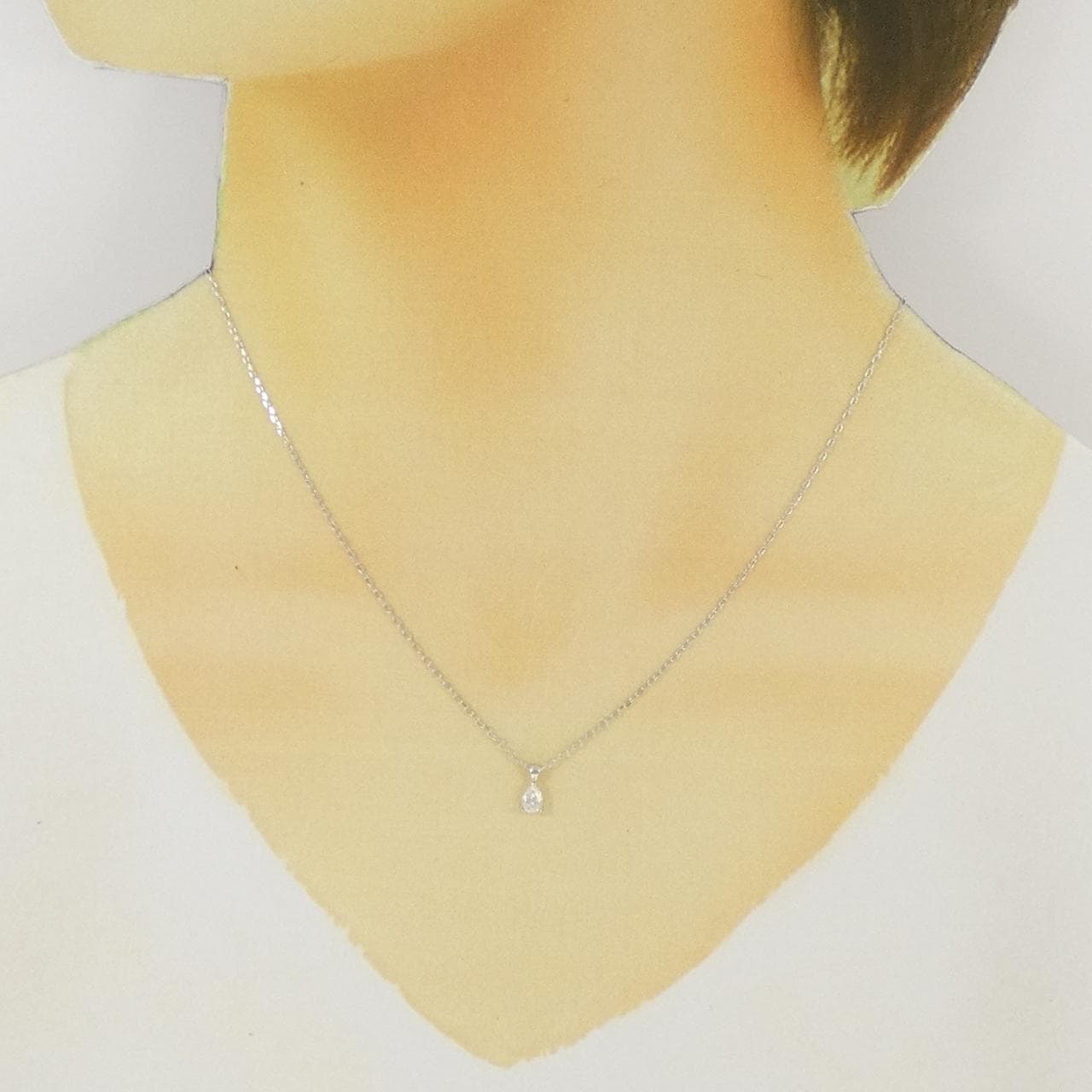 K18WG ダイヤモンド ネックレス 0.19CT