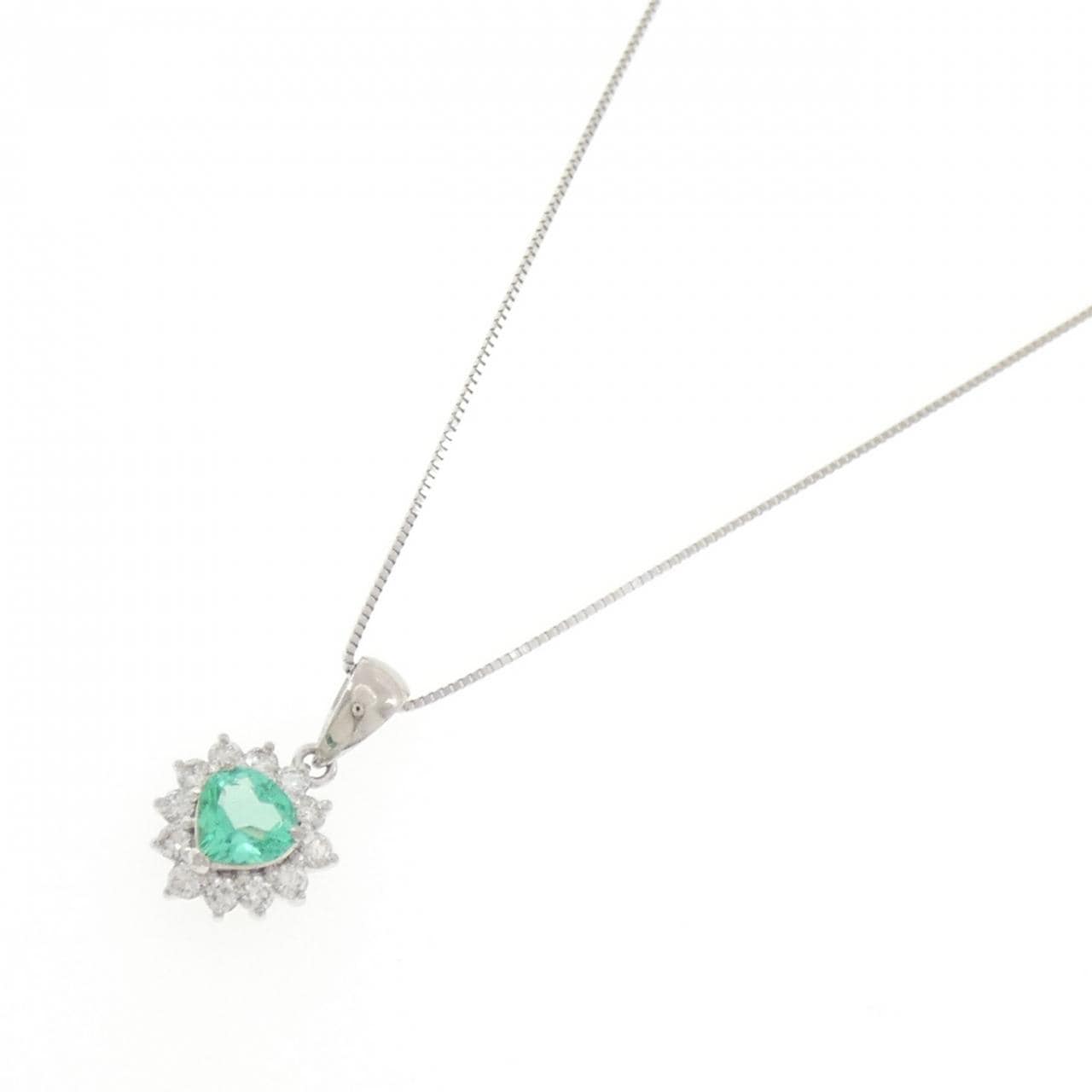 PT900/PT850 エメラルド ネックレス 0.67CT