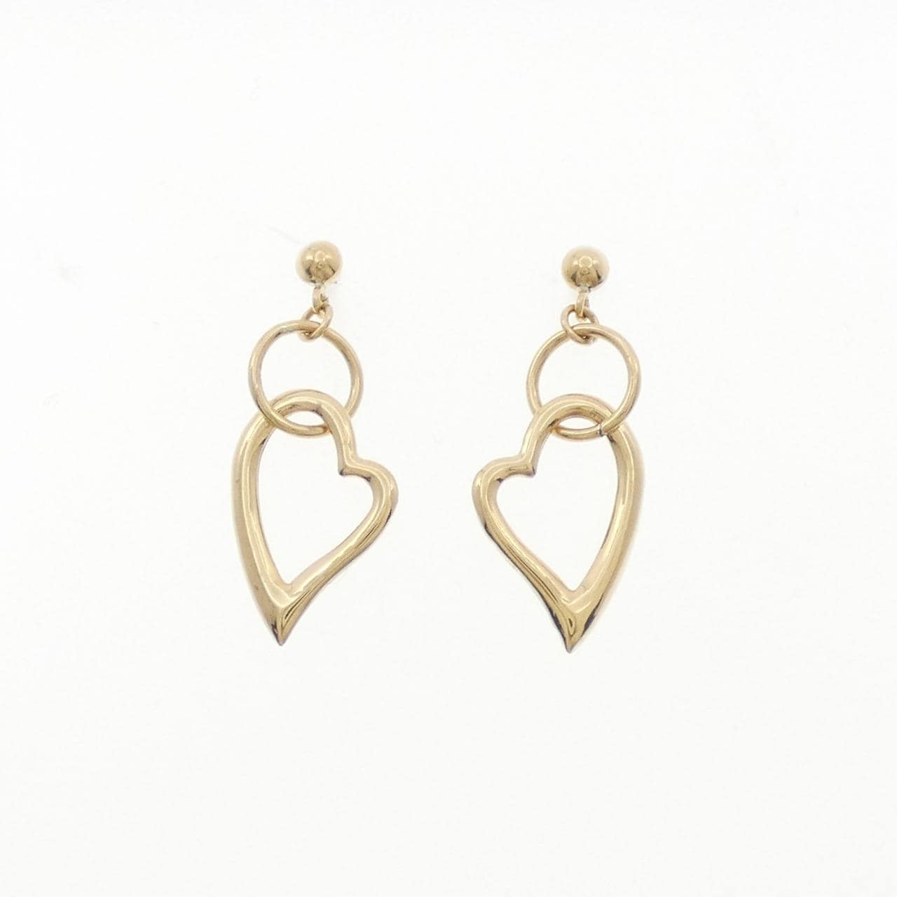 K18YG ハート ピアス